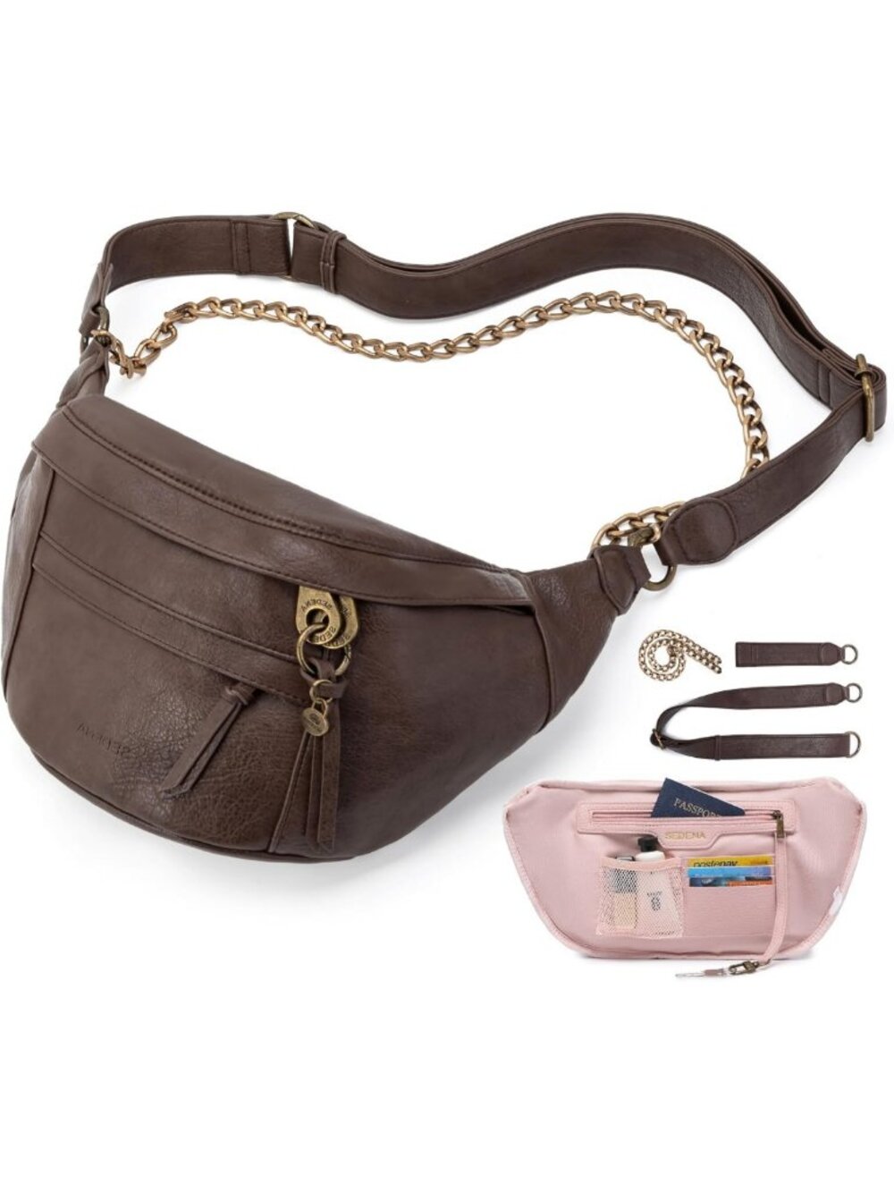 Vegan Leather Anti-Theft Crossbody Bag - RFID Protection, Large Sling Bag with